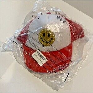Boys Girls Glitter Happy Face Trucker‎ Hat Mesh Adjustable Snap Back